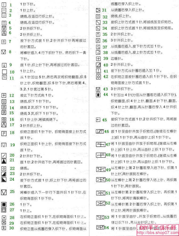 棒针符号（仿欧美式） 