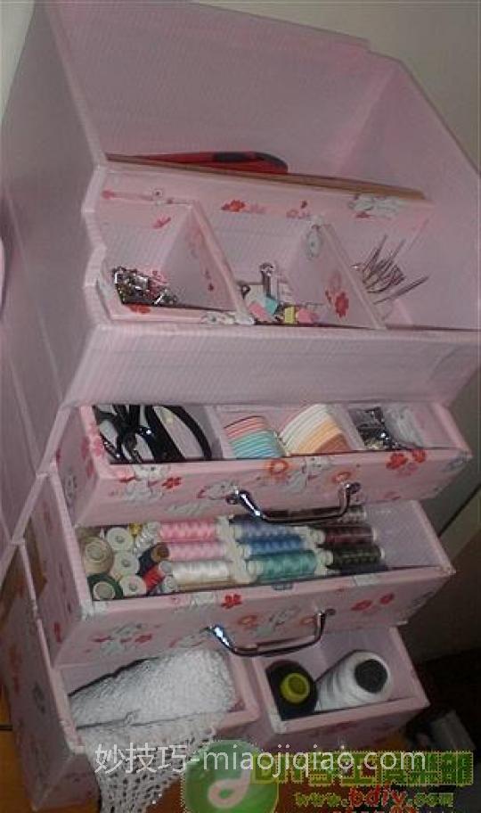 DIY废物利用手工制作收纳盒 