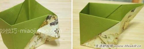 简单实用的折纸收纳盒教程